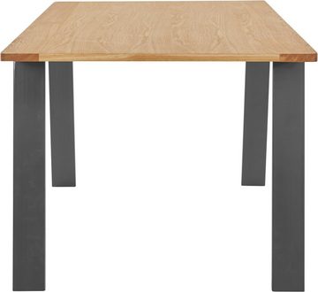 OTTO products Esstisch Flemming, Massivholz Eiche, 175 cm oder 225 cm, elegant gewölbte Tischplatte