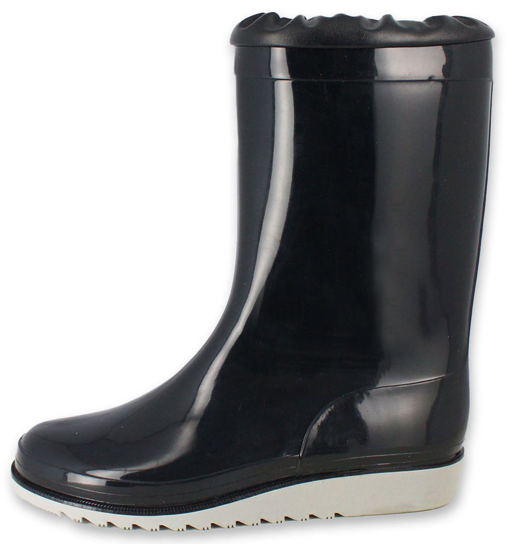 Beck Regenstiefel Basic Gummistiefel (zeitloser Stiefel, für trockene Füße bei Regenwetter) wasserdicht, mit Wetterschutzkragen, mit Einlegesohle