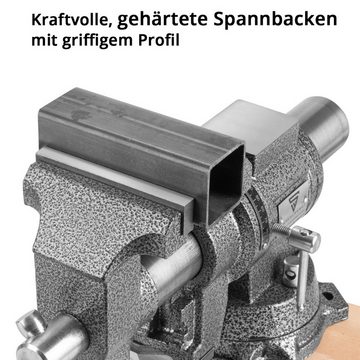 STAHLWERK Schraubstock Multifunktions-Schraubstock MV-100 ST, aus Gusseisen 360° drehbar mit 100 mm Spannweite