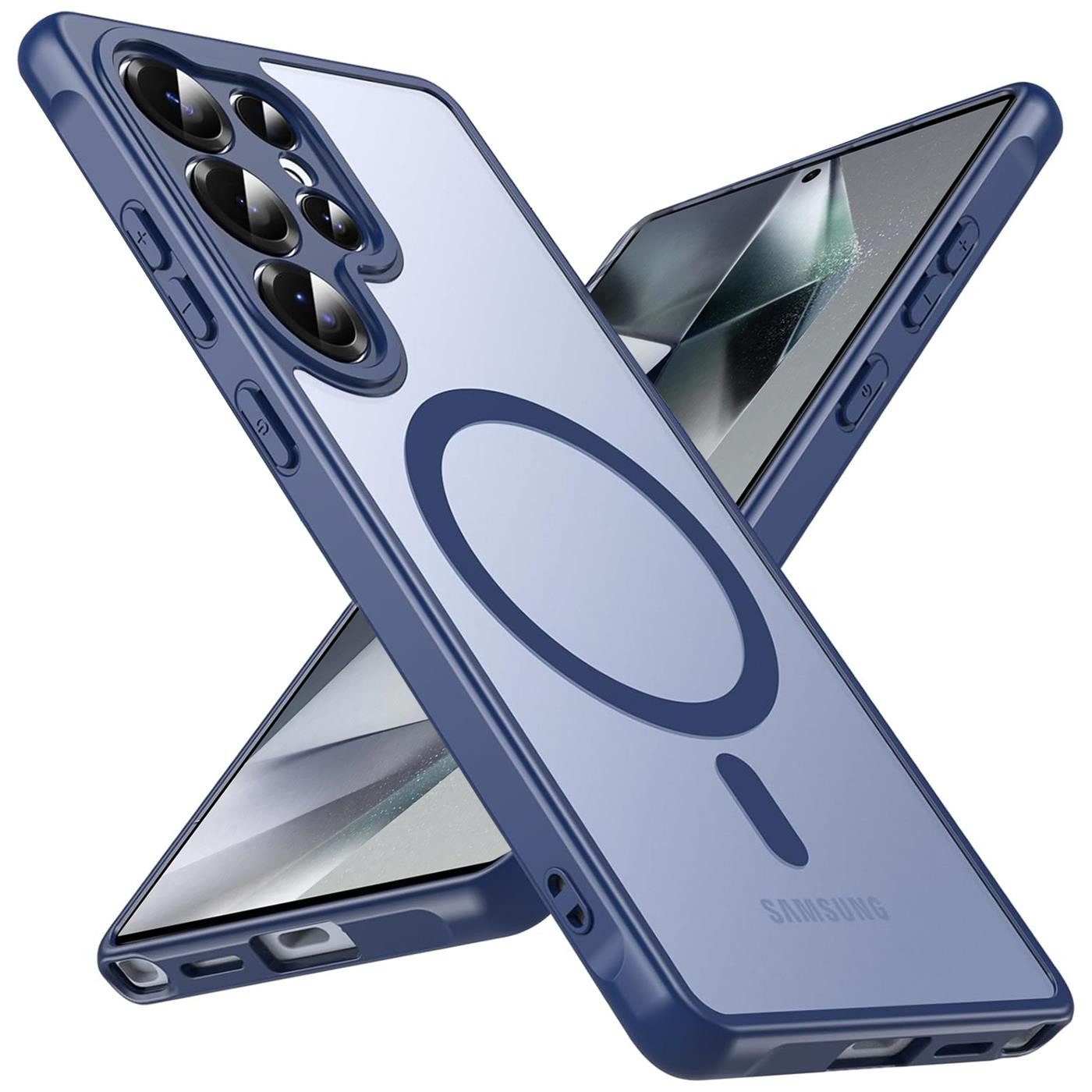 CoolGadget Handyhülle Magnet-Hülle für Samsung Galaxy S24 Ultra Schutzhülle magnetisch 6,8 Zoll, Hülle Matt Stoßfest kompatibel mit QI-Laden Zubehör Kameraschutz Case