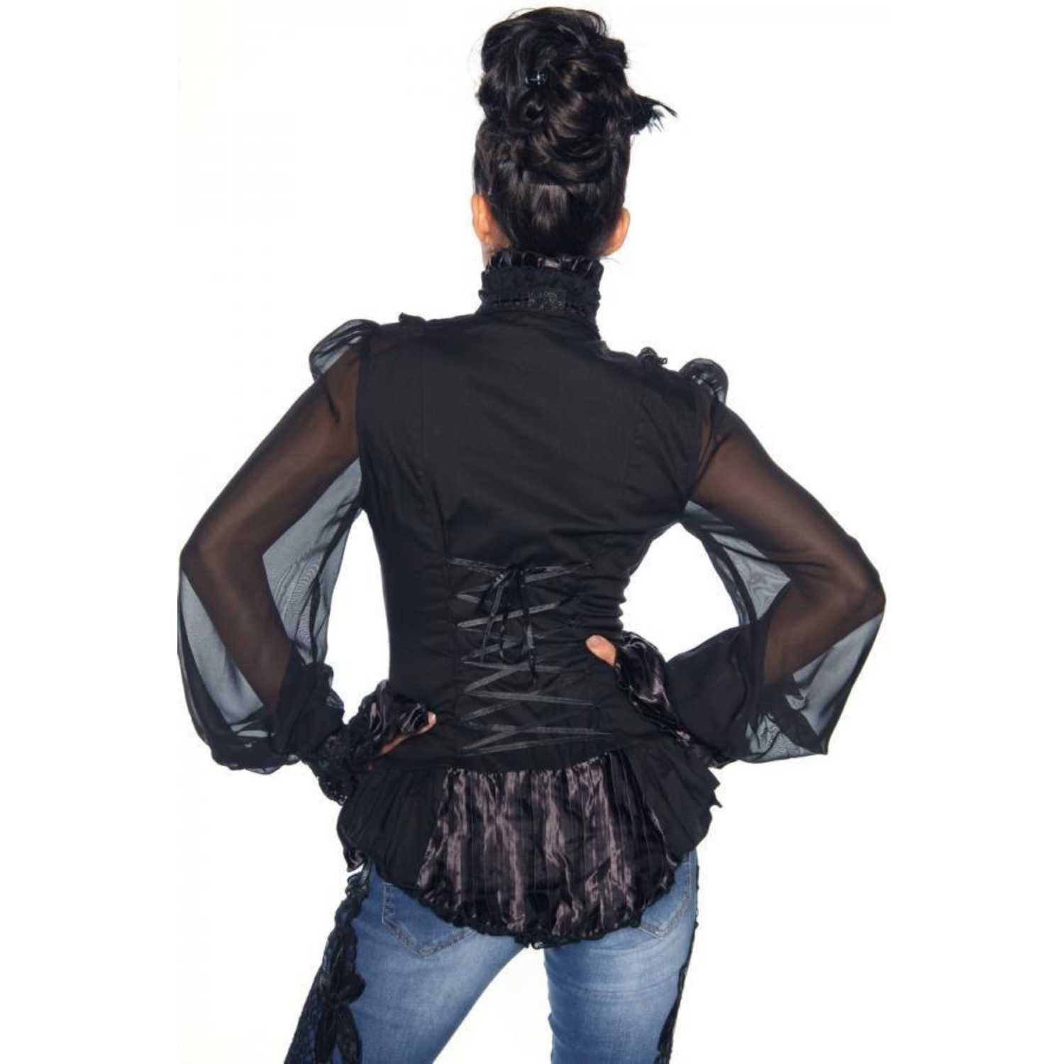 Atixo Blusentop Steampunk Bluse mit Jabot günstig online kaufen