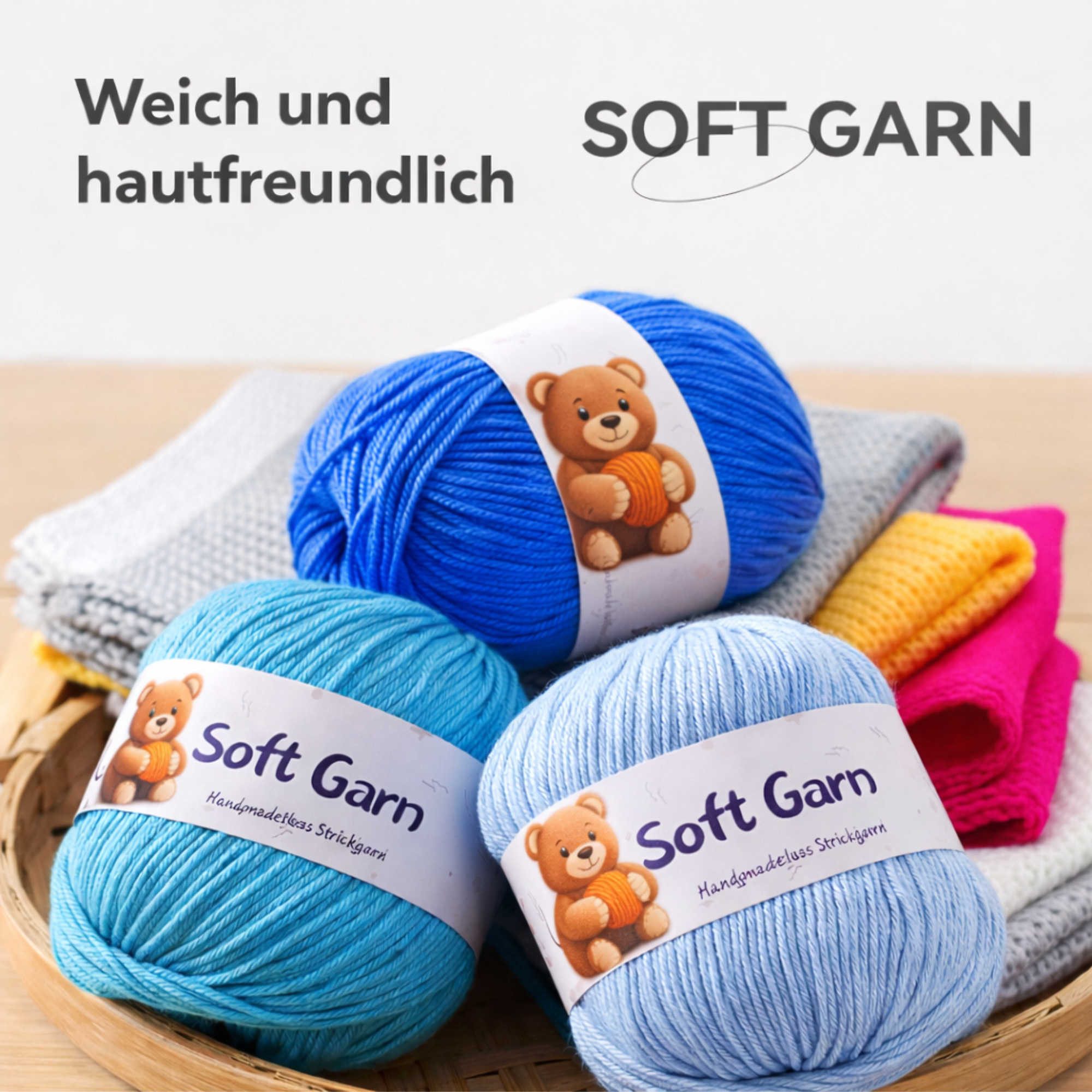 INDIGOS UG Acrylgarn 6-fach 10x50g = 500g Strickgarn Set - selbststreifendes Garn Häkelwolle