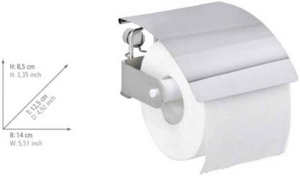 WENKO Toilettenpapierhalter Edelstahl Toiletten Papier Klo Rollen Halter  PREMIUM Bad WC