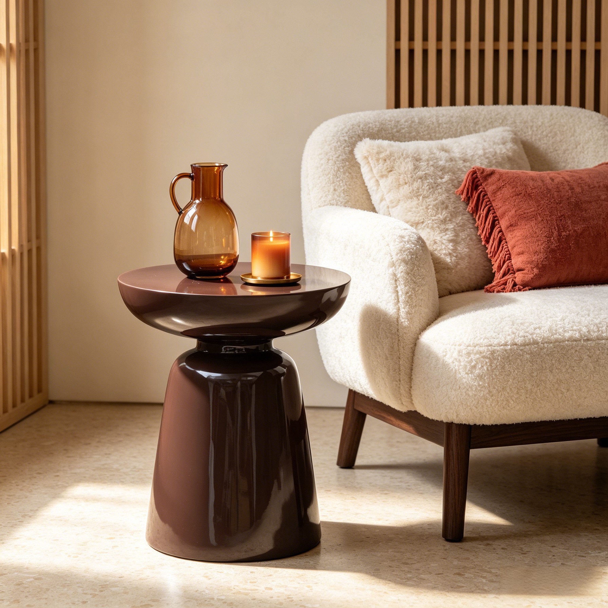 WILLIAMSPACE Couchtisch Meta Runder Beistelltisch aus Fiberglas, Moderner Design-Tisch (1 St)