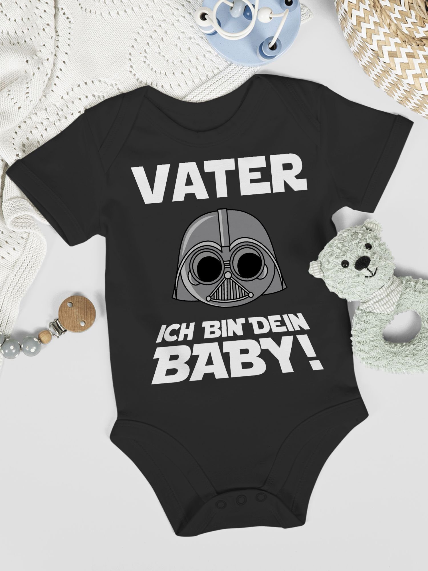 Geschenk bin Baby dein Shirtracer 1 Vatertag Schwarz Shirtbody Baby Vater ich