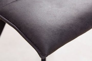 riess-ambiente Polsterstuhl ASTON vintage grau / schwarz (Einzelartikel, 1 St), Esszimmer · Microfaser · Metall · Retro Design