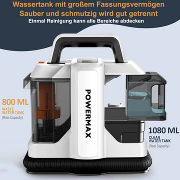 Welikera Teppichreinigungsgerät Waschsauger 450W, mit 2 Size Bürstenkopf & 2 Wassertanks