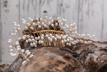 Brautkrone Diadem Haarkamm Braut Schmuck Hochzeitsschmuck gold (1-tlg., 1-teilig)