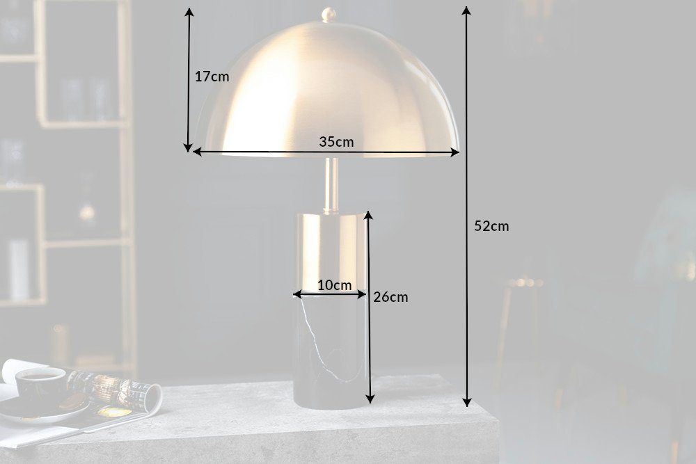 / Leuchtmittel, schwarz, ohne 52cm Marmor BURLESQUE · Metall Wohnzimmer · · Hängeleuchte gold Schlafzimmer riess-ambiente