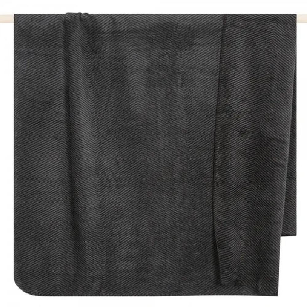 Wohndecke Decke Byron Fischgrätmuster Schwarz Grey (150x200cm), PAD