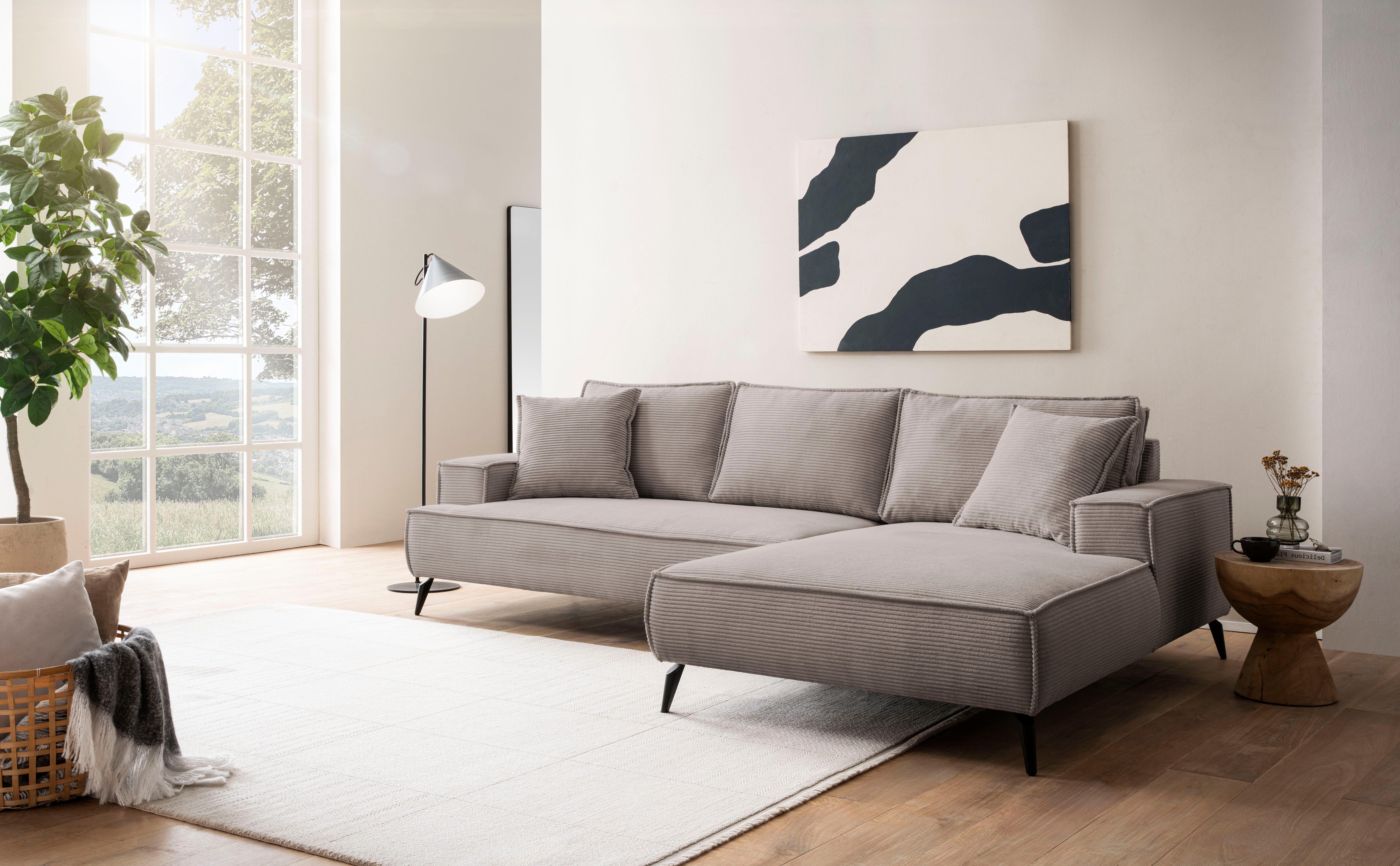 Home affaire Ecksofa "TVINNU, L-Form, 275cm, in Cord und Leinenoptik" wahlw günstig online kaufen