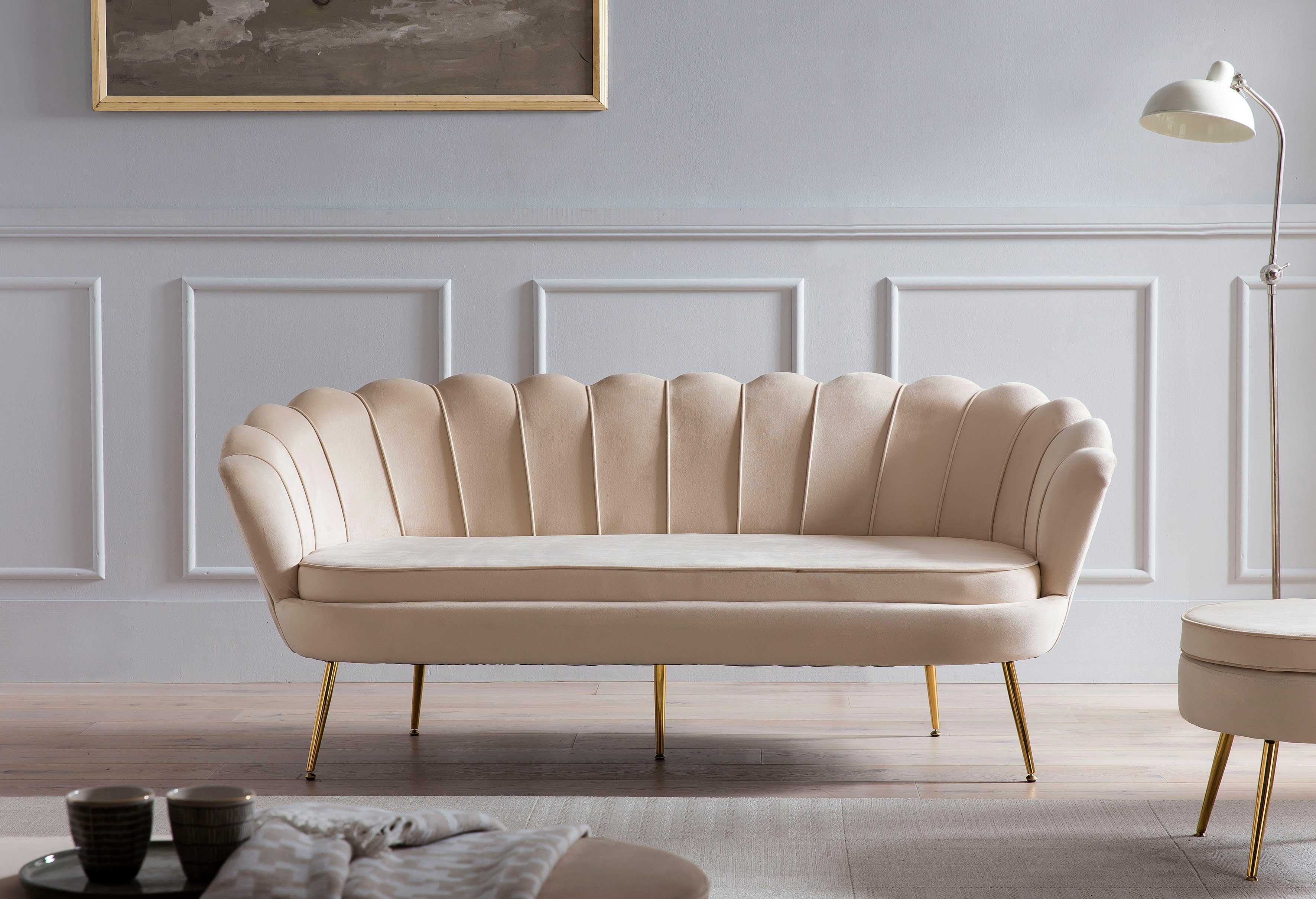 SalesFever 3-Sitzer Clam Komfortsofa, Extravagantes Muscheldesign: 180 cm Breite