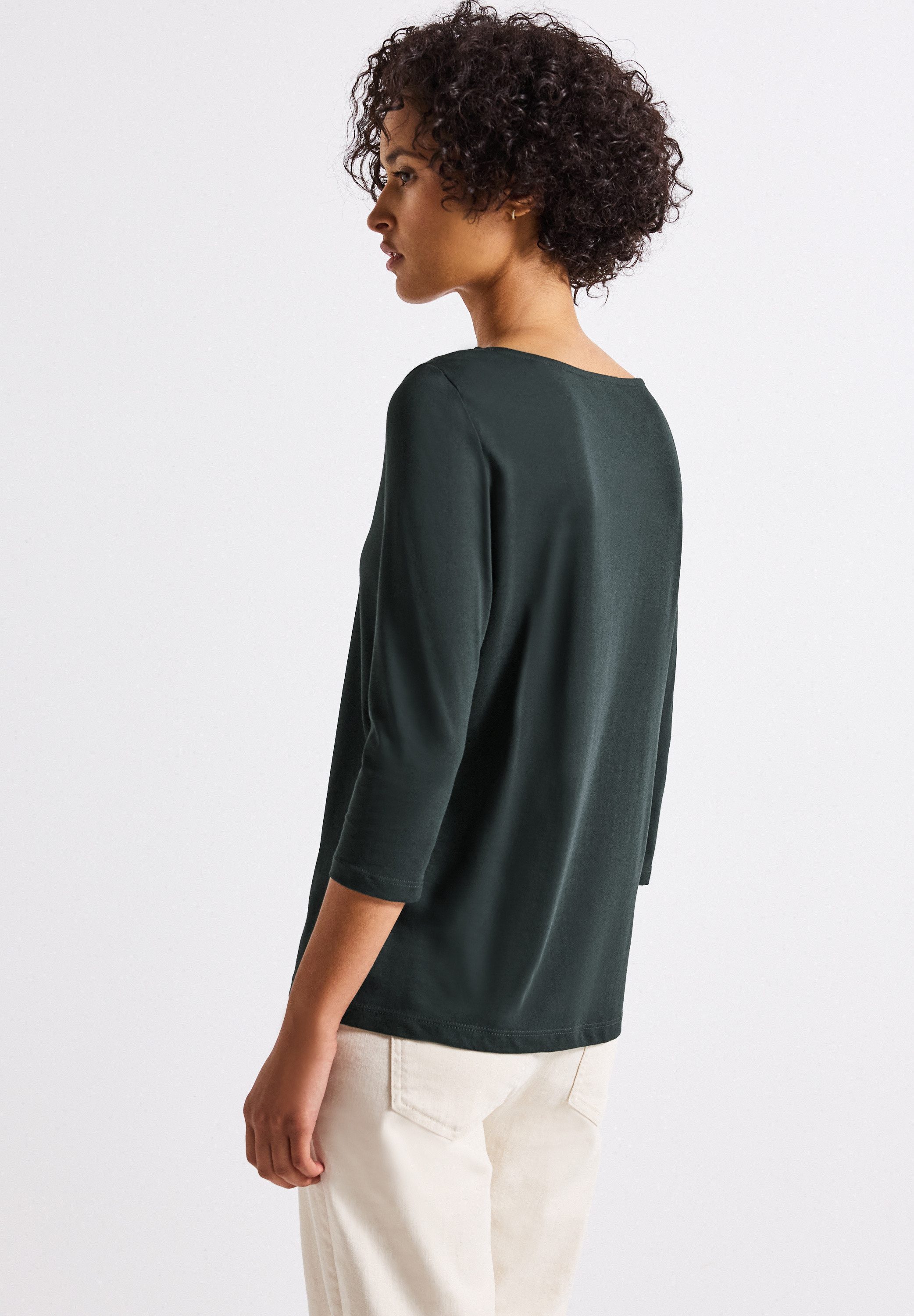 STREET ONE Langarmshirt, aus Baumwolle mit Stretchante günstig online kaufen