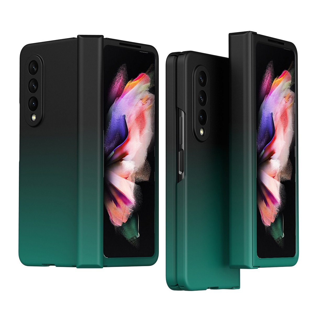 Wigento Handyhülle Für Samsung Galaxy Z Fold3 5G Design Hart Cover Handy Tasche Hülle