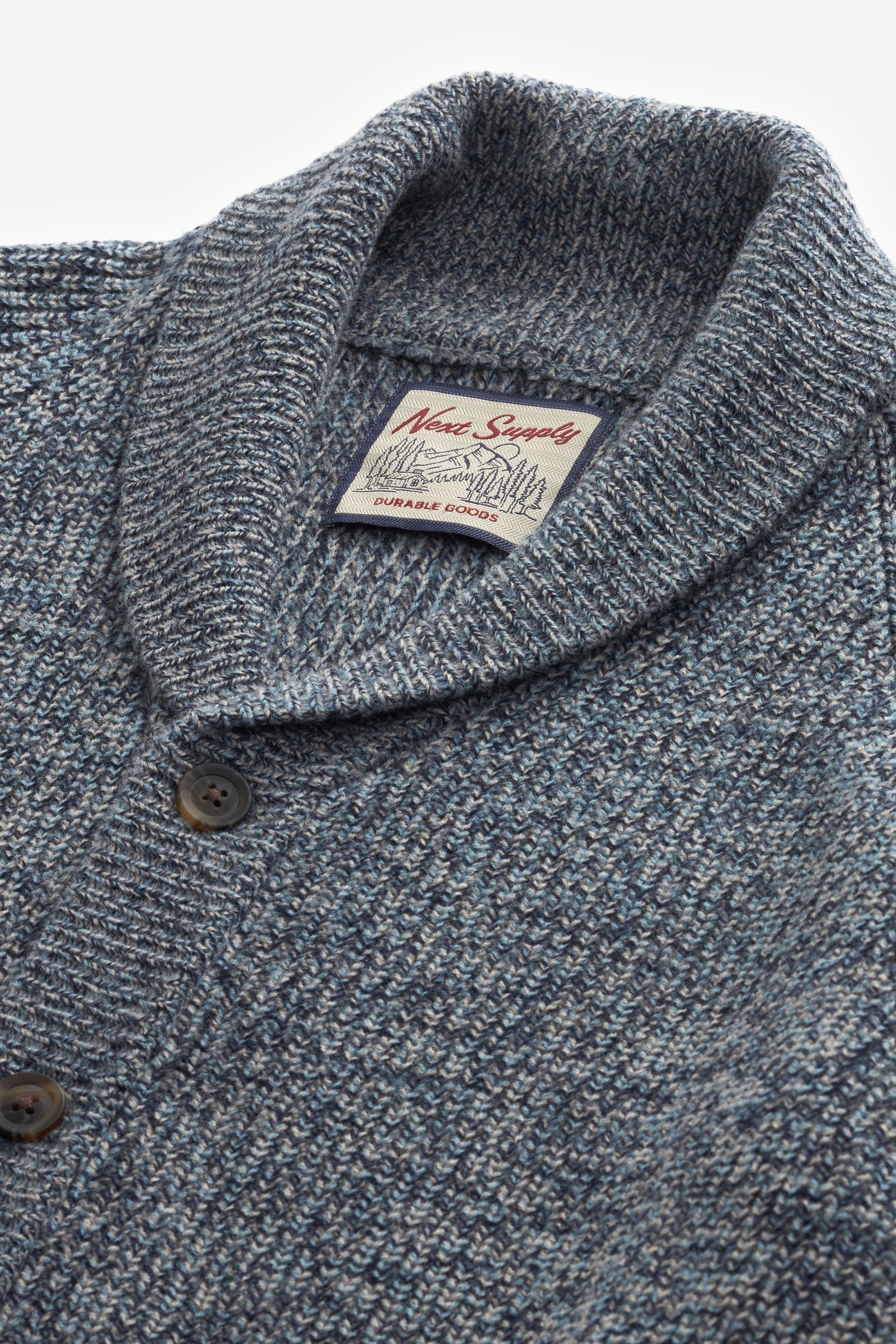 (1-tlg) Blue Next Strickjacke Strickjacke Schalkragen mit Gedrehte