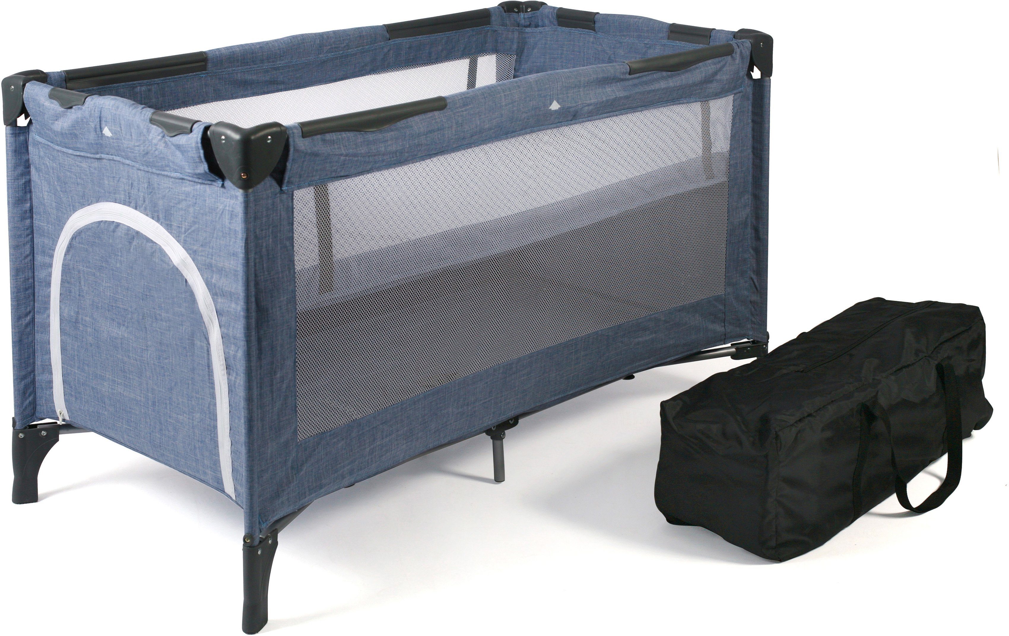 Baby-Reisebett Luxus, Jeans Blue