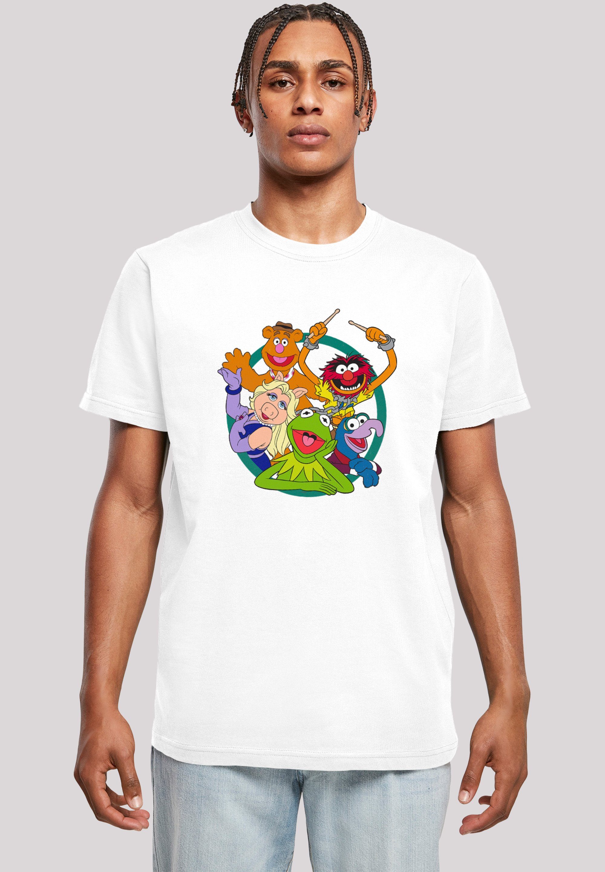 F4NT4STIC T-Shirt Disney Muppets Group Circle Herren,Premium Merch,Regular-Fit,Basic,Bedruckt weiß