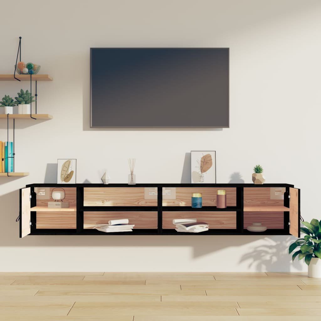 vidaXL Regal Wandschränke 2 Stk. Schwarz günstig online kaufen