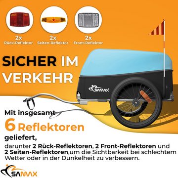 SAMAX Fahrradlastenanhänger Lastenanhänger Fahrradanhänger 120 Liter Blau - Color Edition