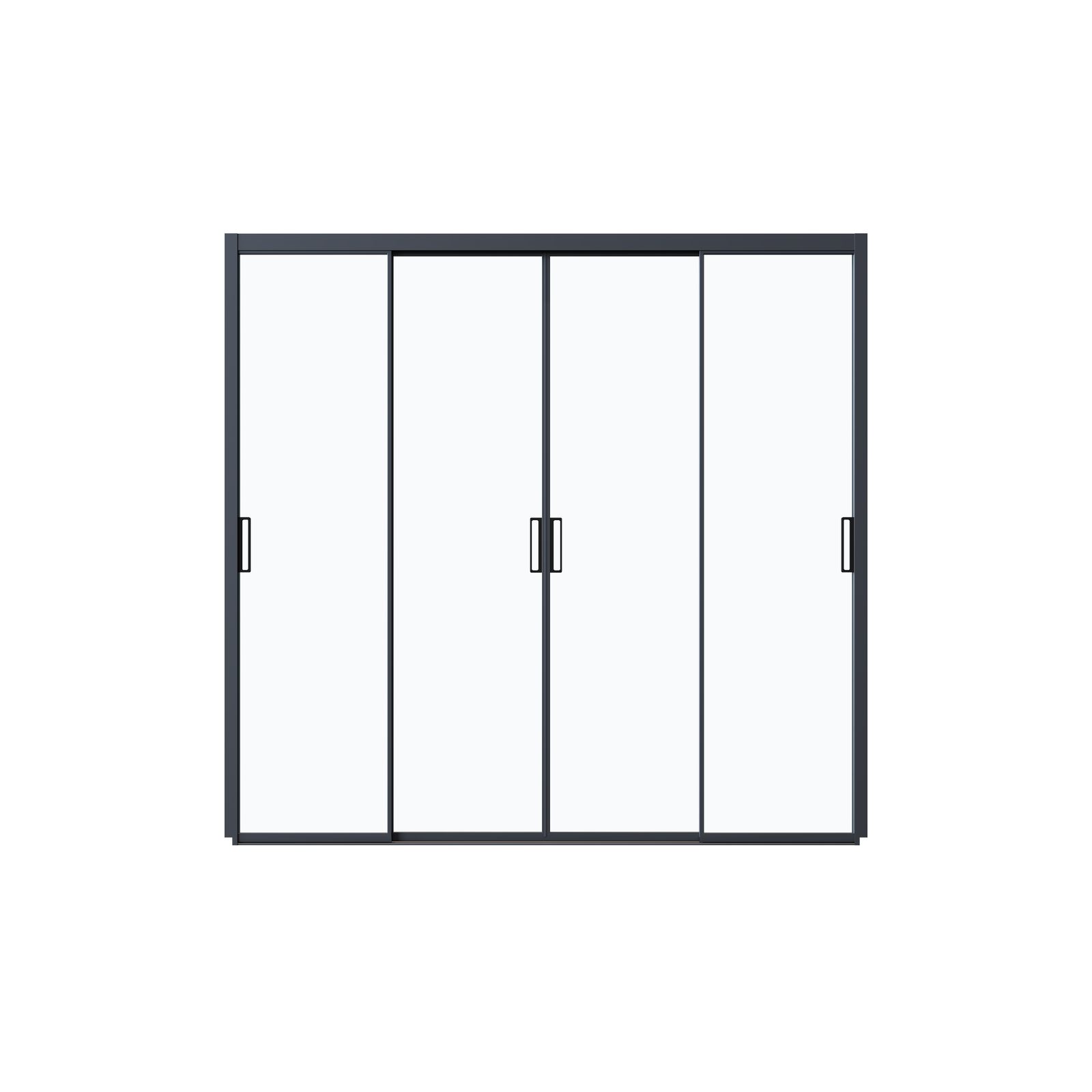 Weide Pavillonseitenteil Glasschiebetür für Pergola Slim Frame Aluminium Anthrazit, 265x235 cm, Seitenteil