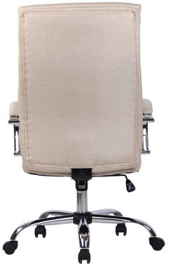 TPFLiving Bürostuhl Bradley mit bequemer ergonomisch geformter Rückenlehne (Schreibtischstuhl, Drehstuhl, Chefsessel, Gamingstuhl), Gestell: Metall chrom - Sitzfläche: Stoff creme