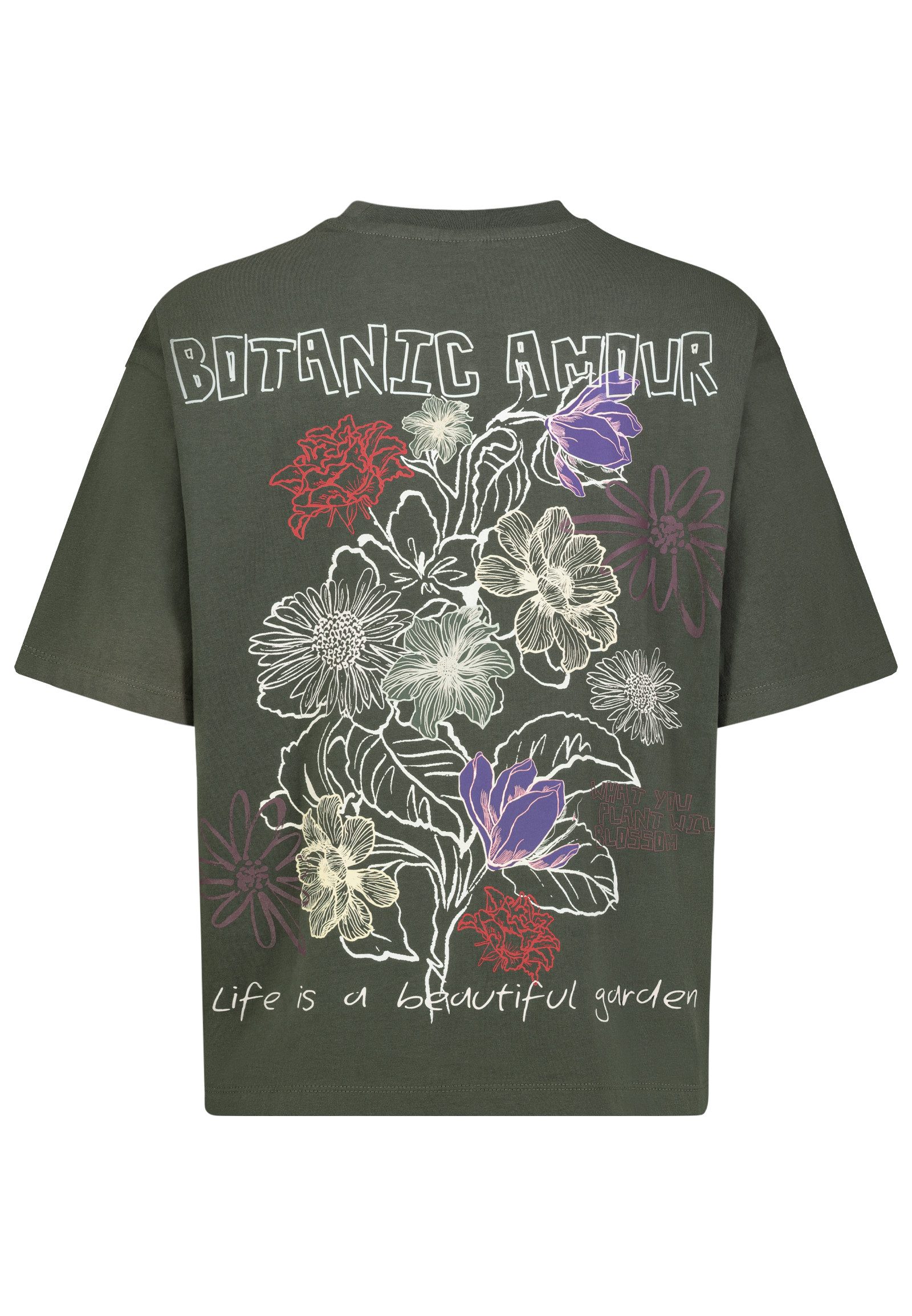 Eight2Nine T-Shirt Damen Oversize Shirt mit Print großer Rückenprint, verschiedenen florale Muster