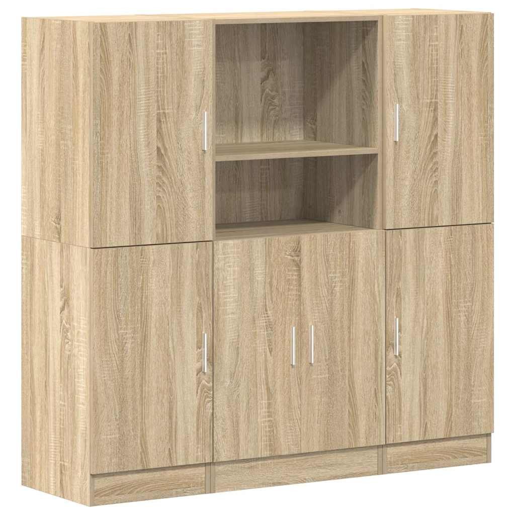 vidaXL Regal 3-tlg. Küchenschrank-Set Sonoma-Eiche Holzwerkstoff, günstig online kaufen