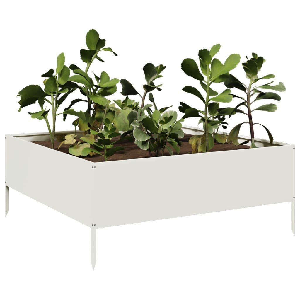 vidaXL Hochbeet Hochbeet Weiß 100x100x41 cm Stahl (1 St)