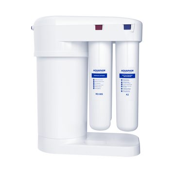 AQUAPHOR Untertisch-Trinkwassersystem Umkehrosmose DWM 101S mit Remineralisierung und Keimsperre, Wasserdruck: 1,9-6,3 Bar-Anschluss, für Wassertemperatur: 5-38° C, 371 × 420 × 190 mm (Länge × Höhe × Breite), Komplett-Set, inkl. Wasserhahn, BPA frei. Entfernt Kalk, Schwermetalle, Medikamente, Viren