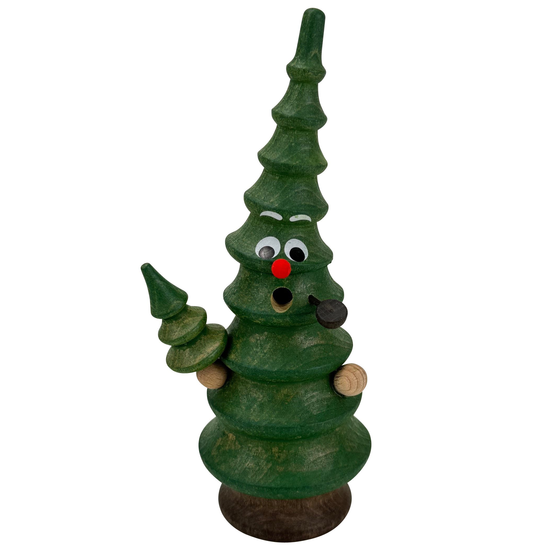 SAICO Original Räuchermännchen - Räucherbaum Sturmficht´l, Sturmfichte aus dem Erzgebirge, - Weihnachtsdeko inkl. 5 Räucherkerzen Tannenduft
