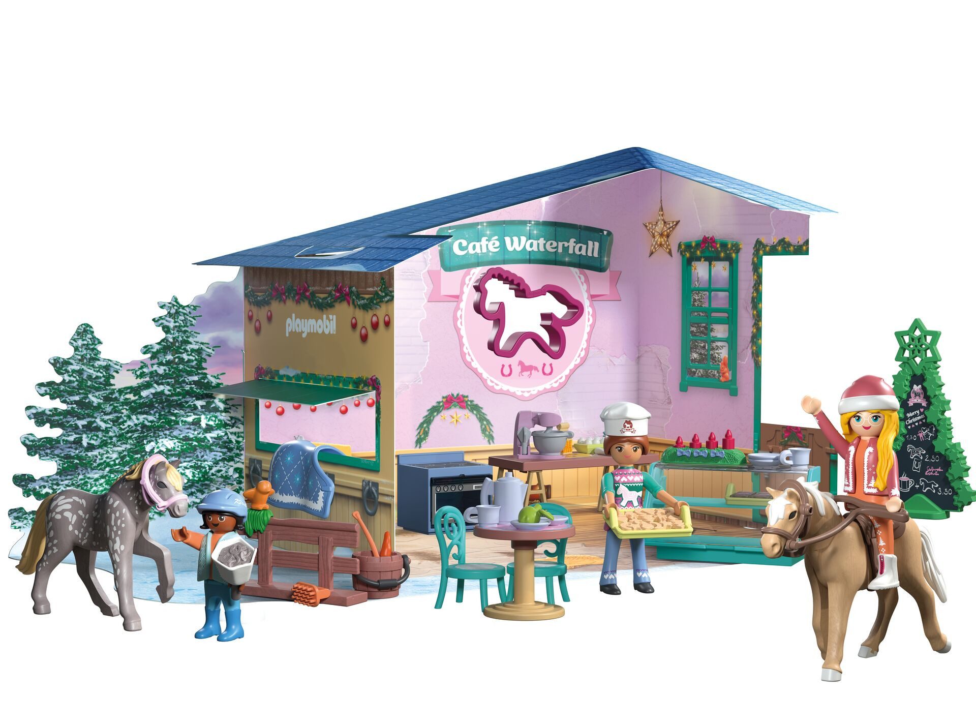 Playmobil® Spielzeug-Adventskalender Spielbausteine, Weihnachtsbacken Reitercafé (71952), Adventskalender, Made in Europe