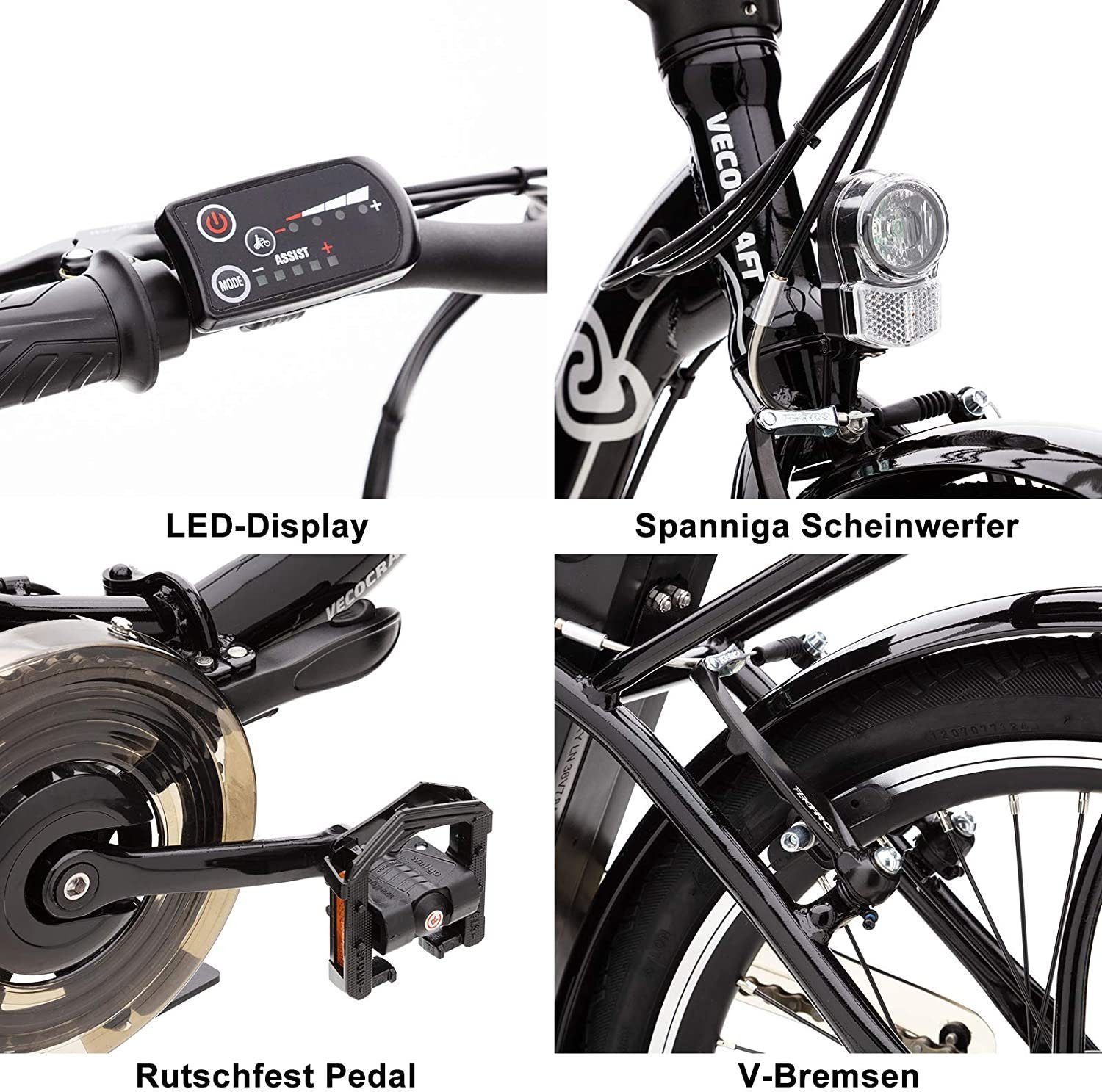 288,00 Nemesis Zoll Schwarz Akku Heckmotor, 20 VECOCRAFT Wh 288WH E-Bike 50KM,