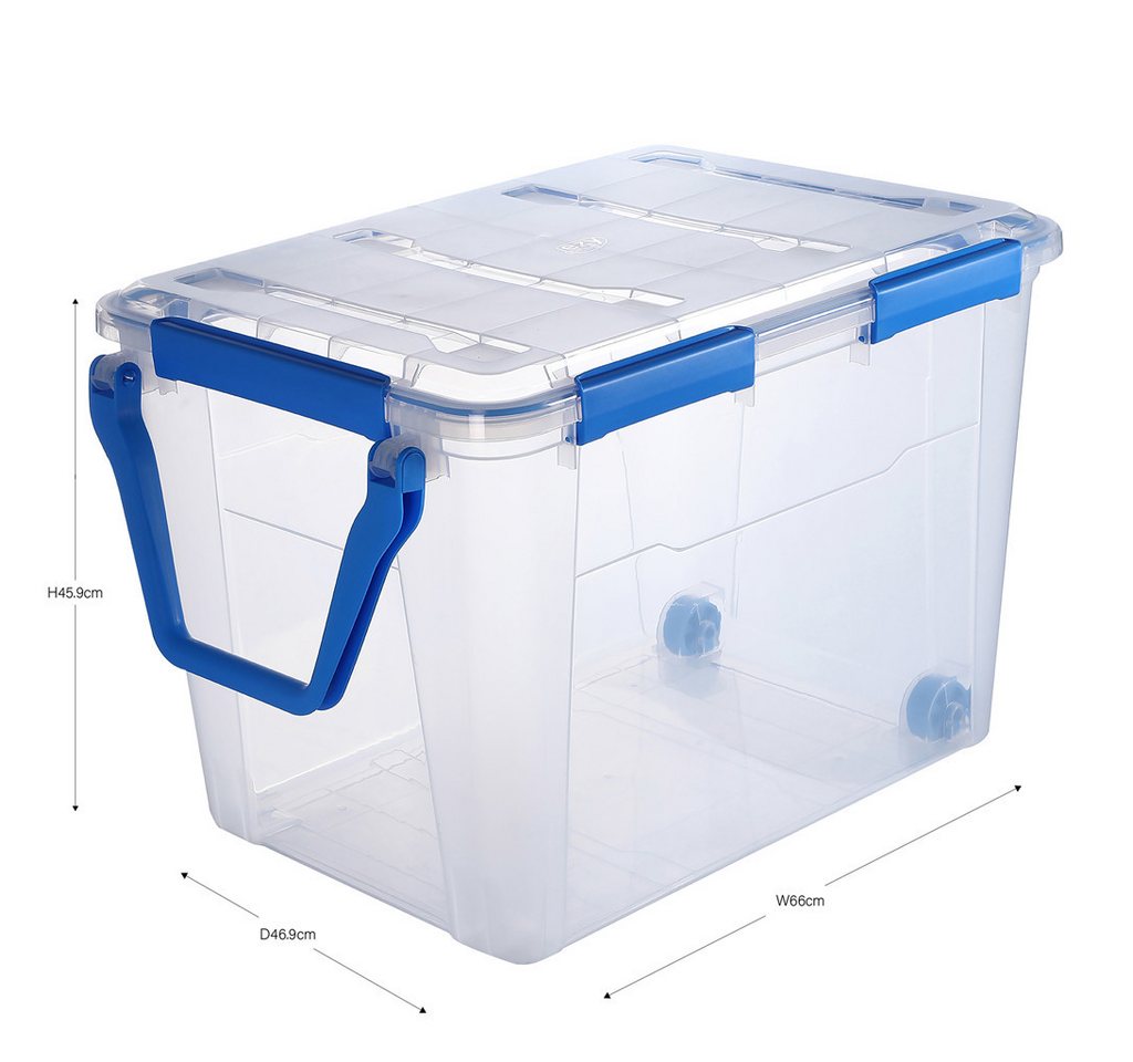 Thumbnail - Kreher Aufbewahrungsbox mit Deckel und Dichtungsring (IP67) 100 Liter, rollbar (Set wählbar) (1 St)