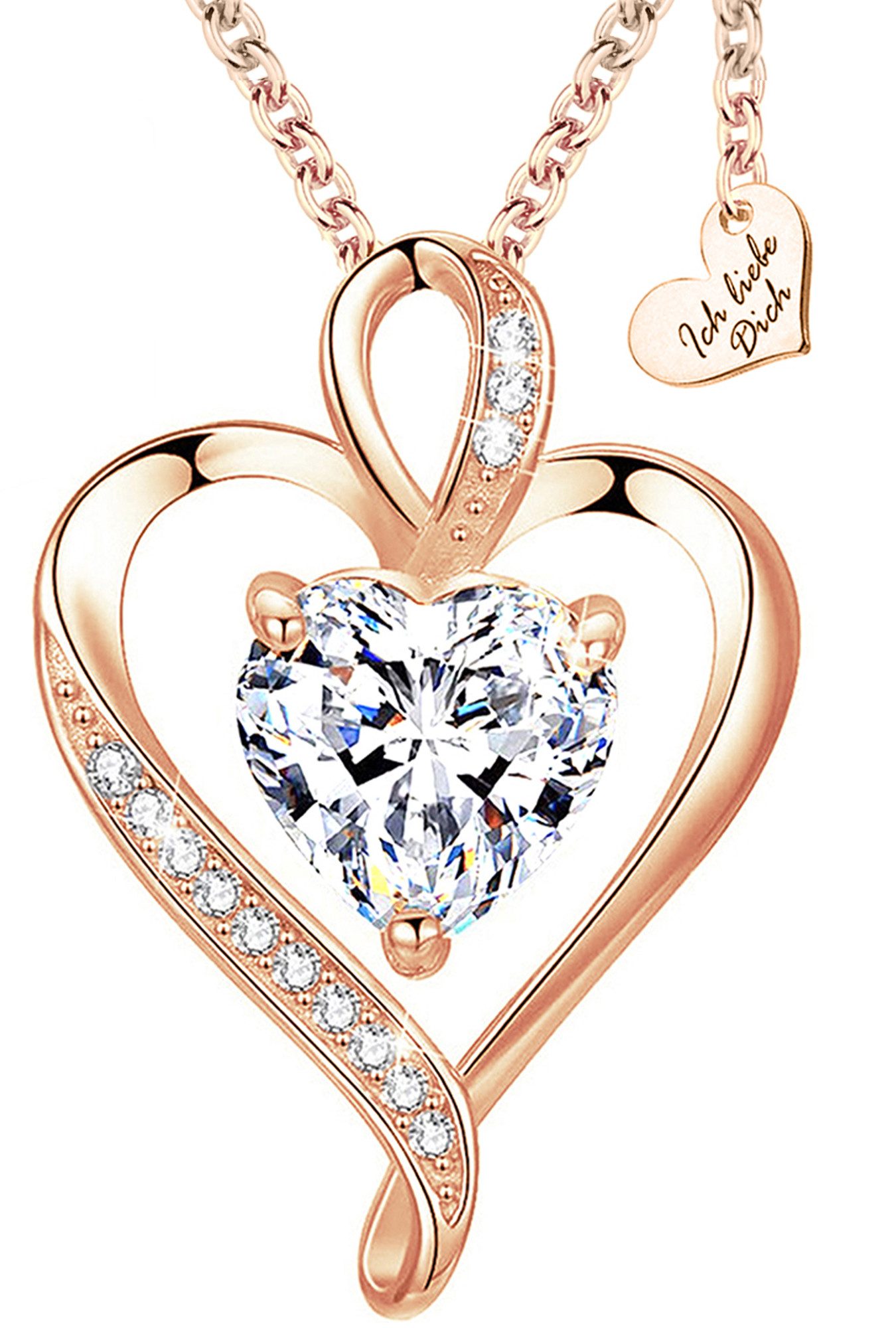 Limana Herzkette Damen Herz Kette Silber 925 roségold rotgold Geschenk für günstig online kaufen