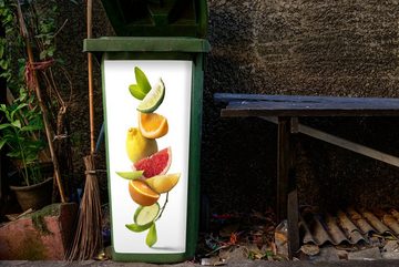 MuchoWow Wandsticker Obst - Zitrusfrüchte - Weiß (1 St), Mülleimer-aufkleber, Mülltonne, Sticker, Container, Abfalbehälter