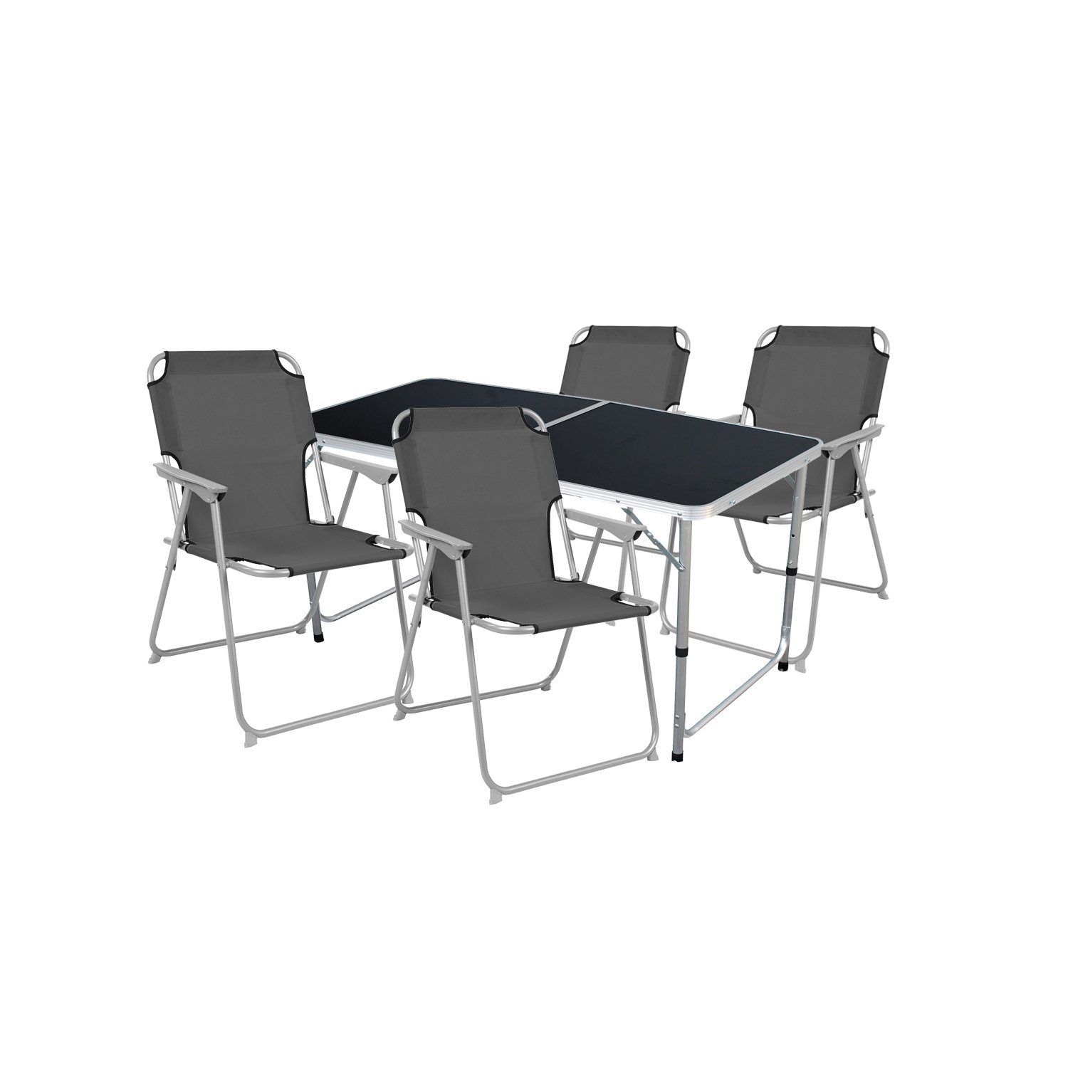 Mojawo Essgruppe 5-teiliges Campingmöbel Set Black günstig online kaufen