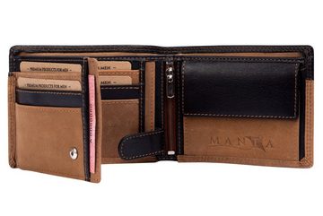 MANTA Geldbörse Premium Männer Portemonnaie, Echtleder Geldbeutel, RFID-Safe