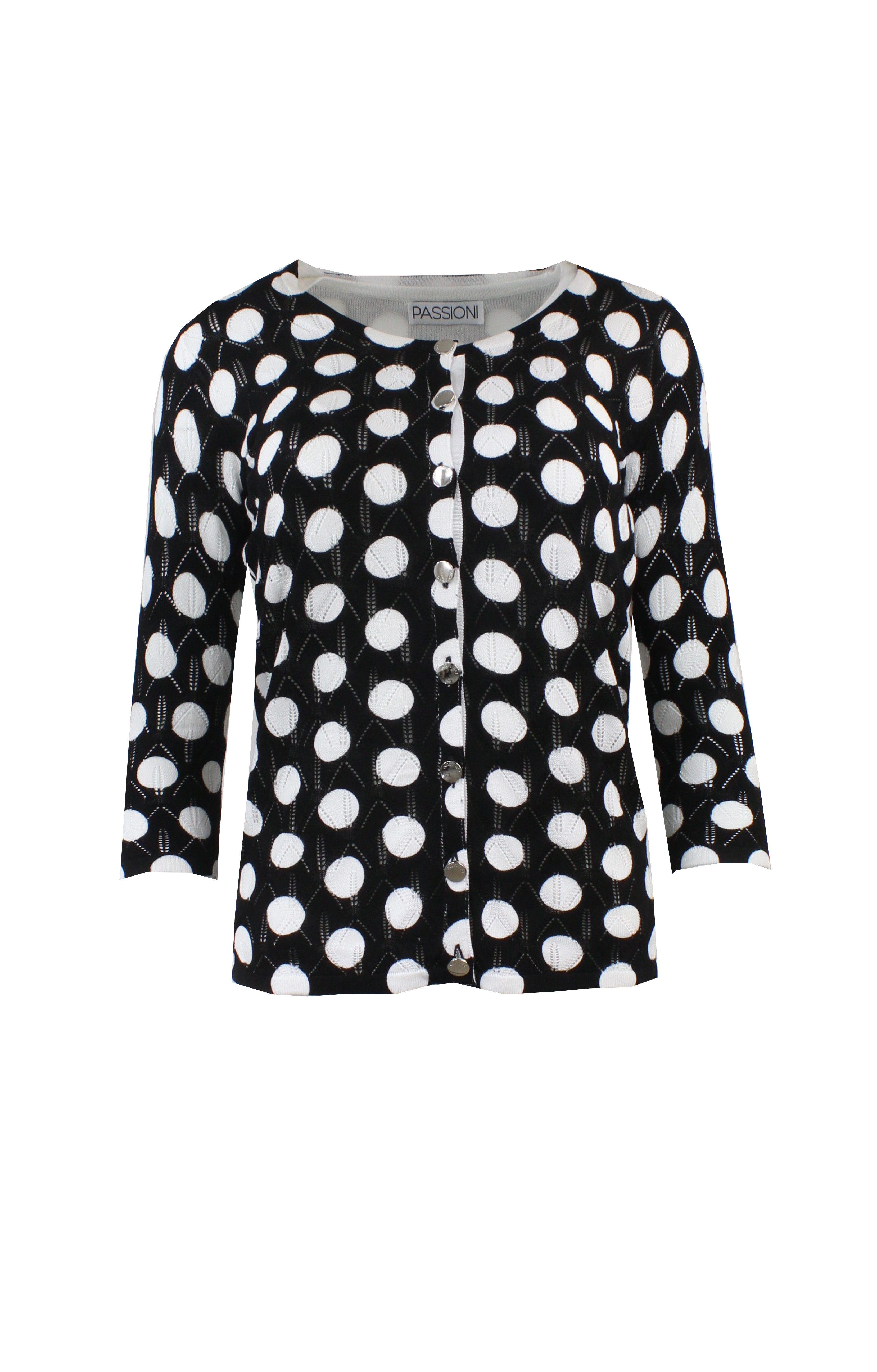 Passioni 2-in-1-Strickjacke Twinset mit großen Polka-Dots günstig online kaufen