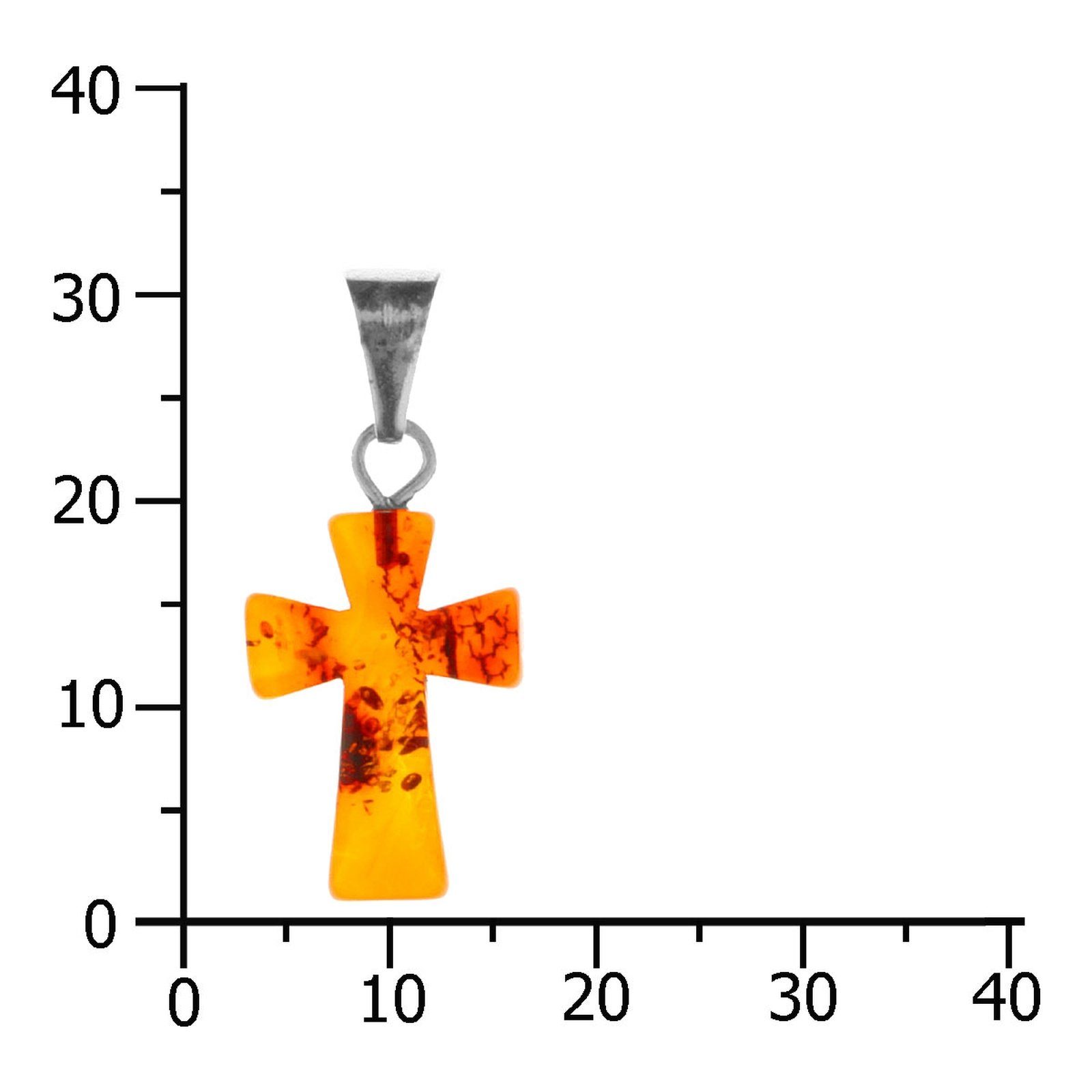 OSTSEE-SCHMUCK Kettenanhänger - Kreuz 28 x 16 mm Silber 925/000 - Bernstein günstig online kaufen