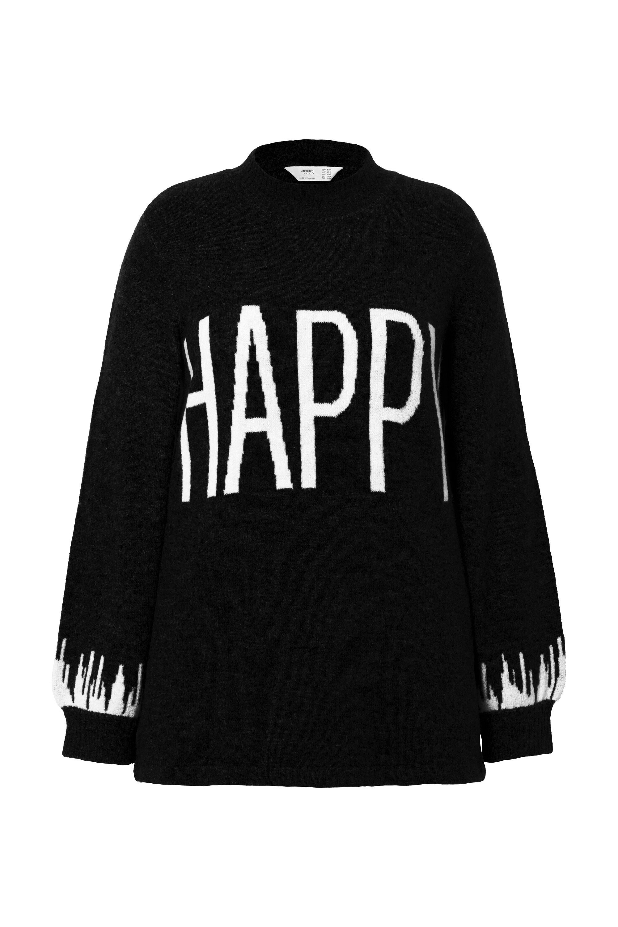 Angel of Style Rollkragenpullover Pullover HAPPY-Statement Ballon-Langarm günstig online kaufen