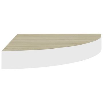 vidaXL Regal Eck-Wandregal 4 Stk Eiche und Weiß 25x25x3,8 cm MDF