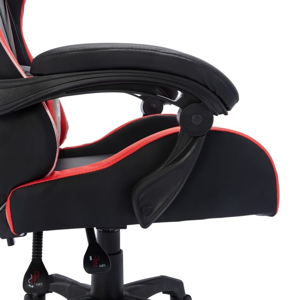 und LED-Leuchten St) Bürostuhl Rot Kunstleder Rot RGB (1 schwarz schwarz Gaming-Stuhl vidaXL Schwarz Rot | mit und und