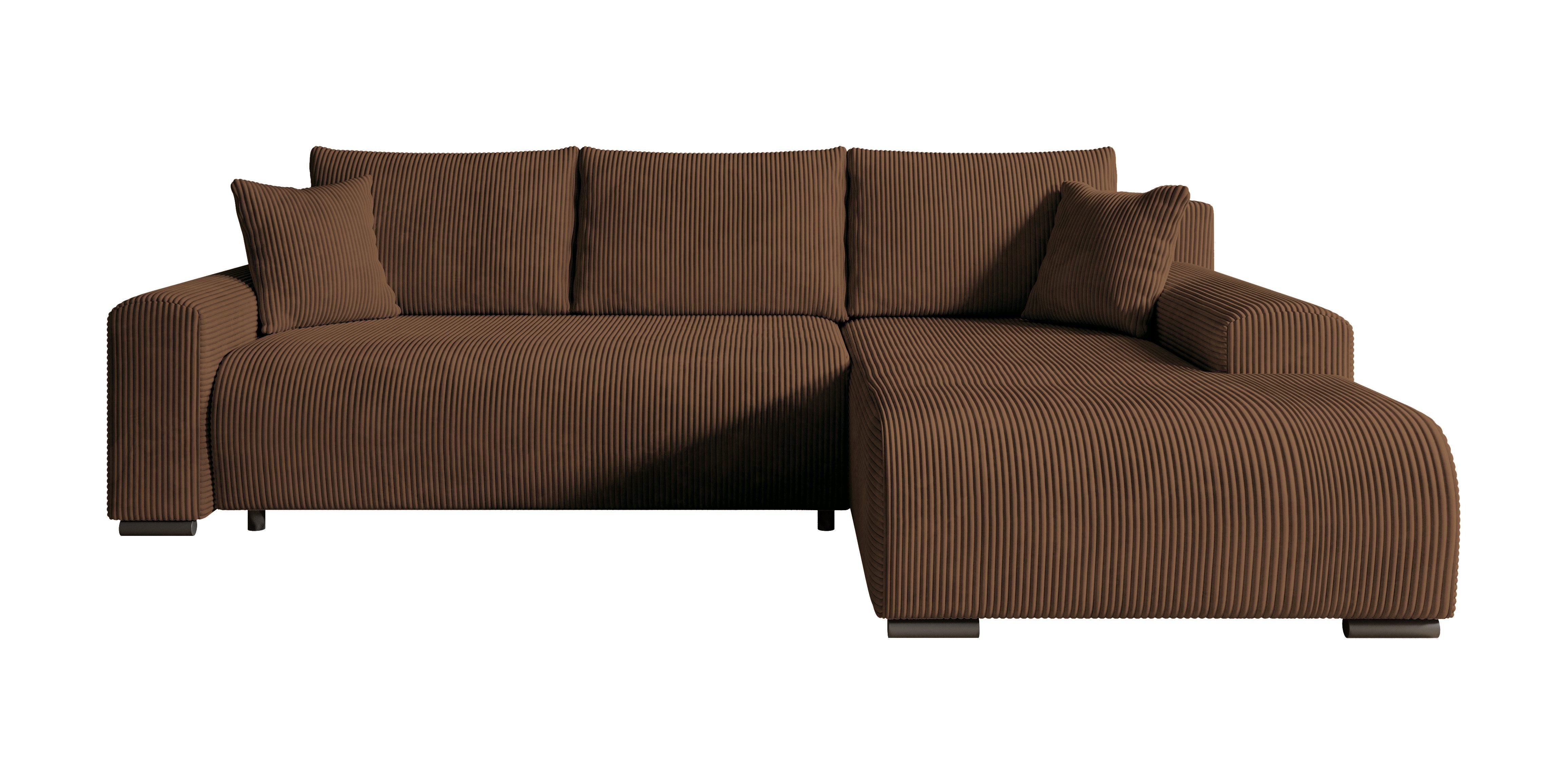 storez24 Ecksofa Ellen, mit Bettkasten und Schlaffunktion, Cordstoff, L-For günstig online kaufen