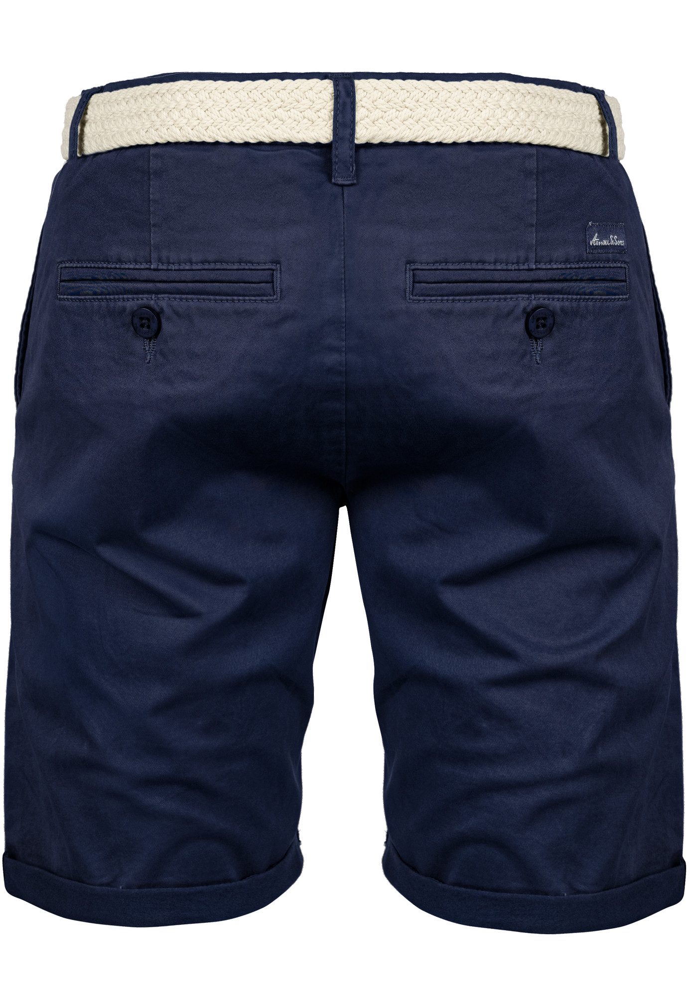 Amaci&Sons Chinoshorts BERWYN Chinoshort inkl. Gürtel Herren Bermuda Short Hose Regular Fit inkl. Gürtel