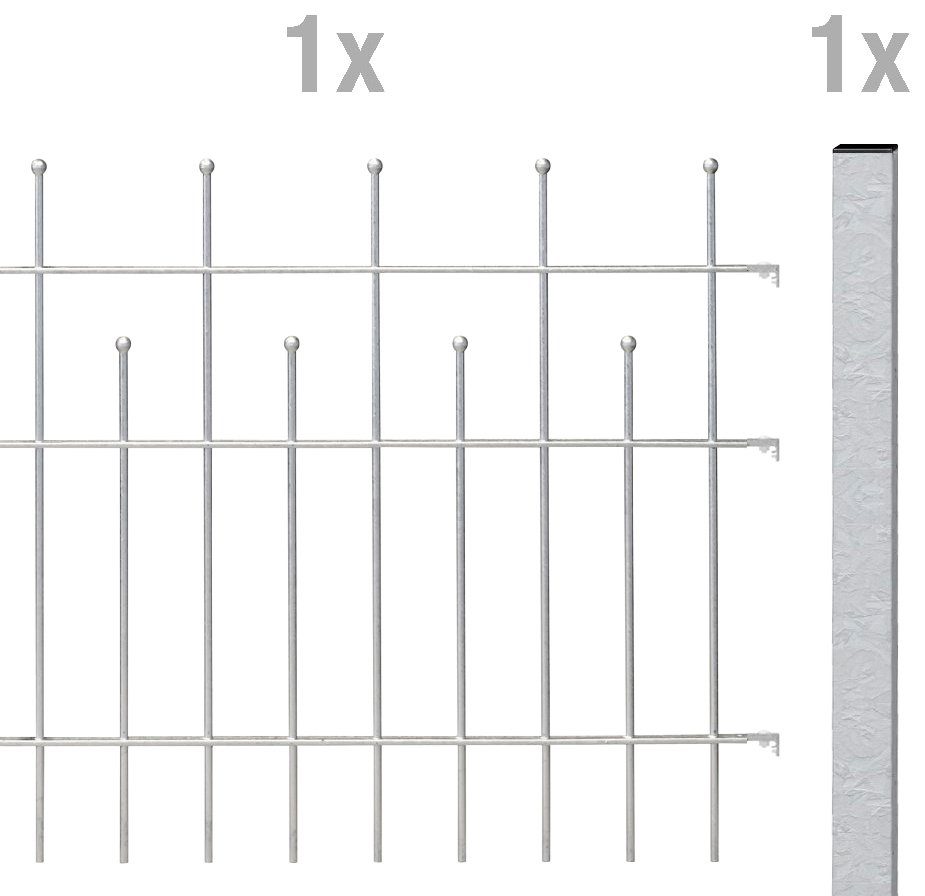 Alberts Metallzaun Anbauset Madrid, Höhe: 49,5, 73,5 und 98,5 cm, Breite: 200 cm, zum Einbetonieren