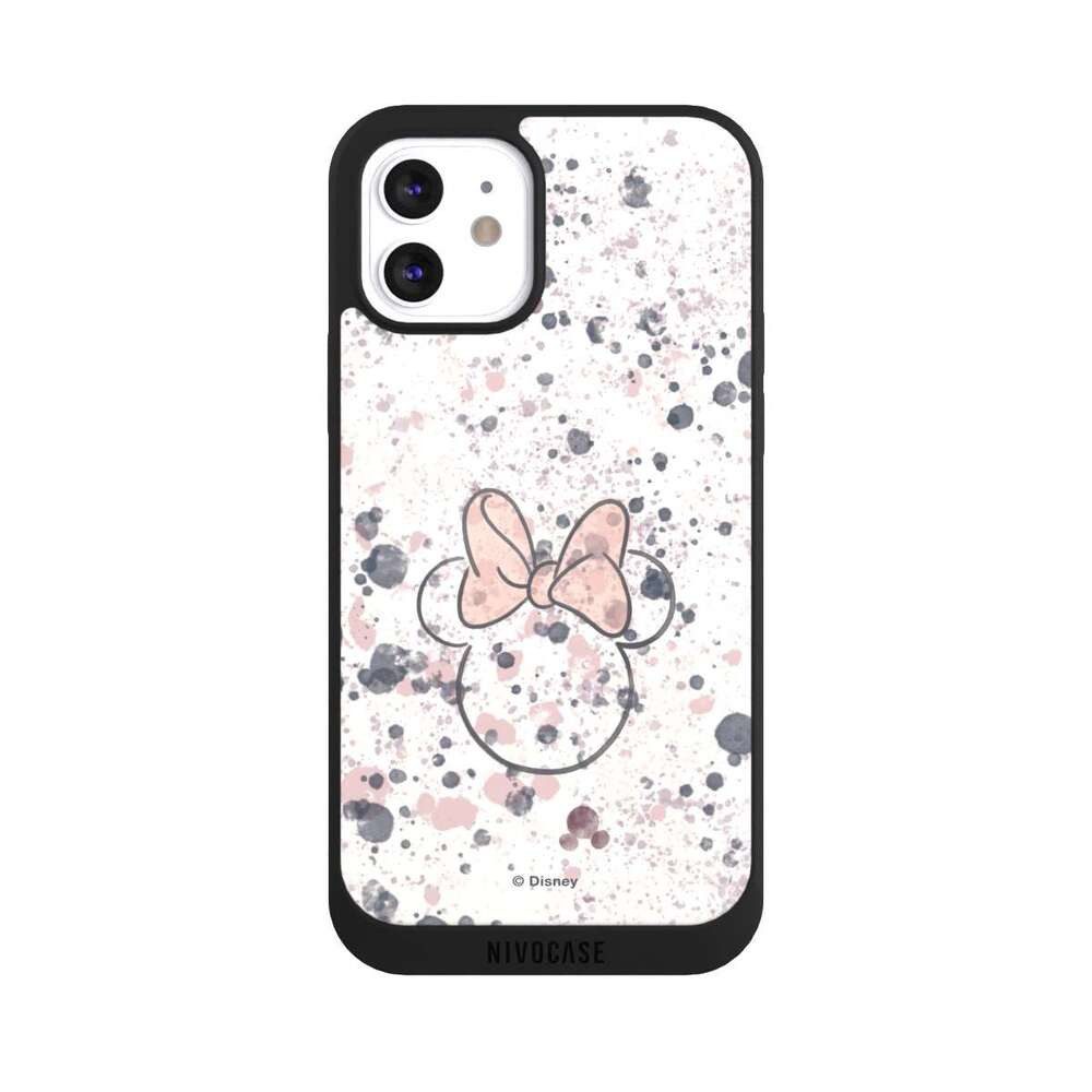NIVOCASE Handyhülle Wasserfarbe Minnie Mouse Disney Minnie Mouse Splash, Apple iPhone 12 Handyhülle Hülle NIVOpure Case Schwarz