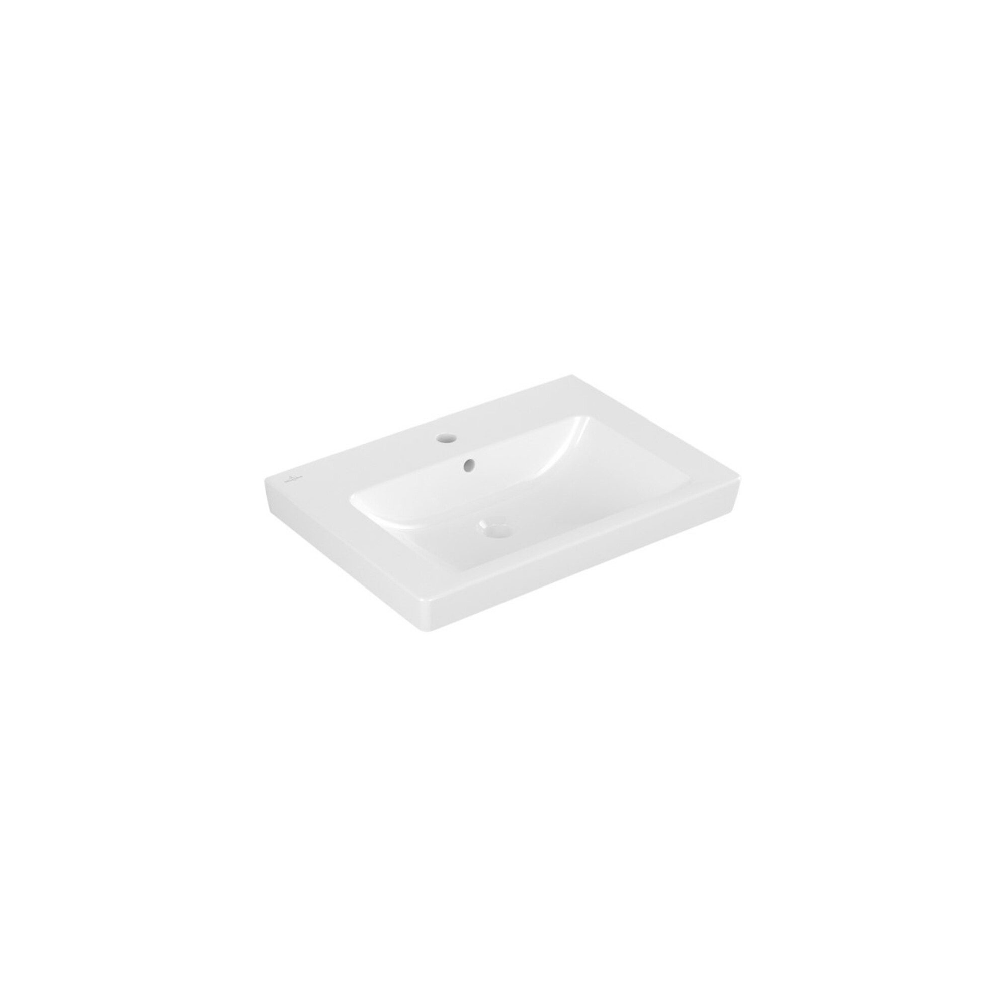 Villeroy & Boch Badmöbel-Set V&B Möbelwaschtisch Subway 2.0 65x47cm, weiß, mit Hahnloch, Überlauf