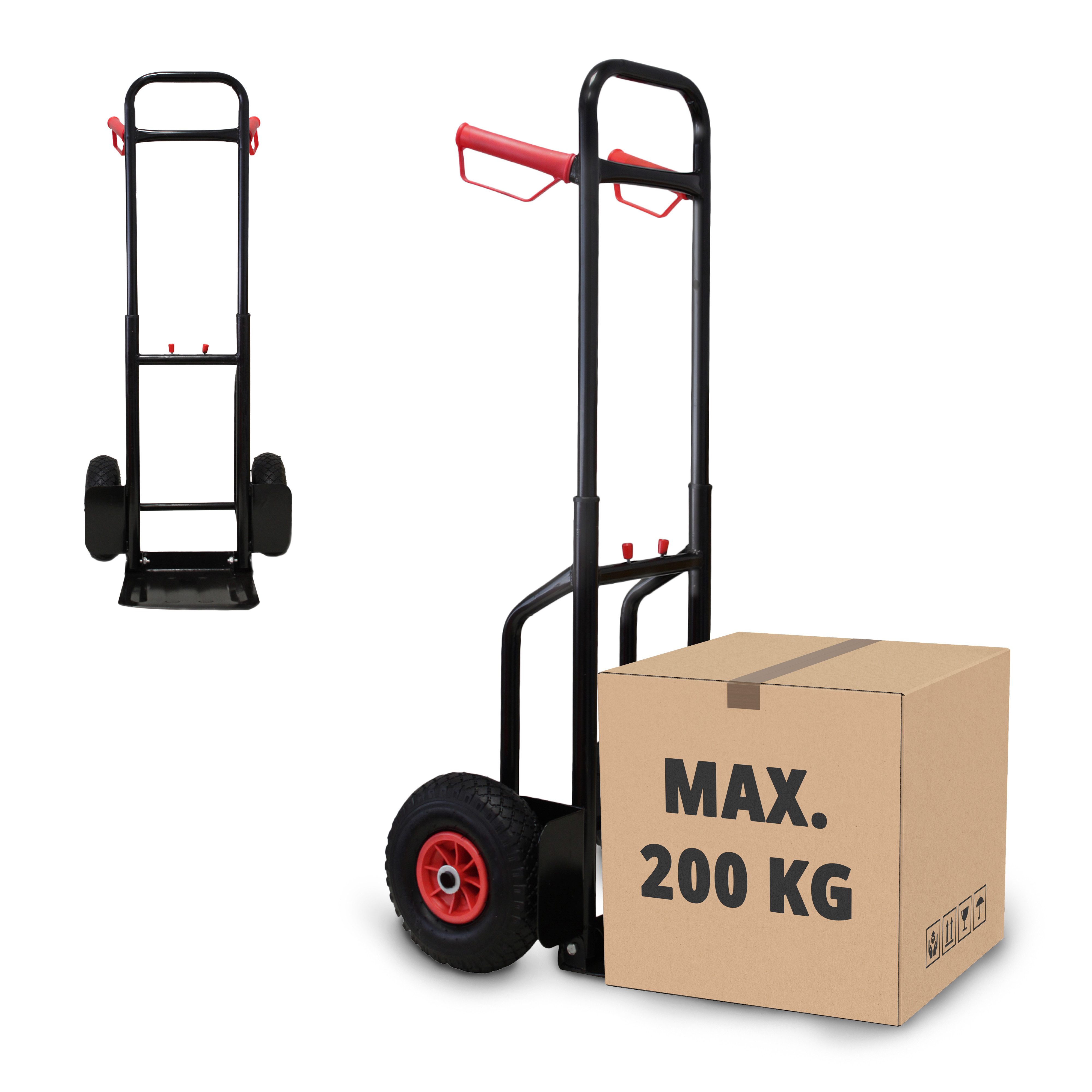 Grafner Sackkarre Sackkarre Transportkarre Stapelkarre ausziehbar 200 kg klappbar, 200 kg Tragkraft, ausziehbar