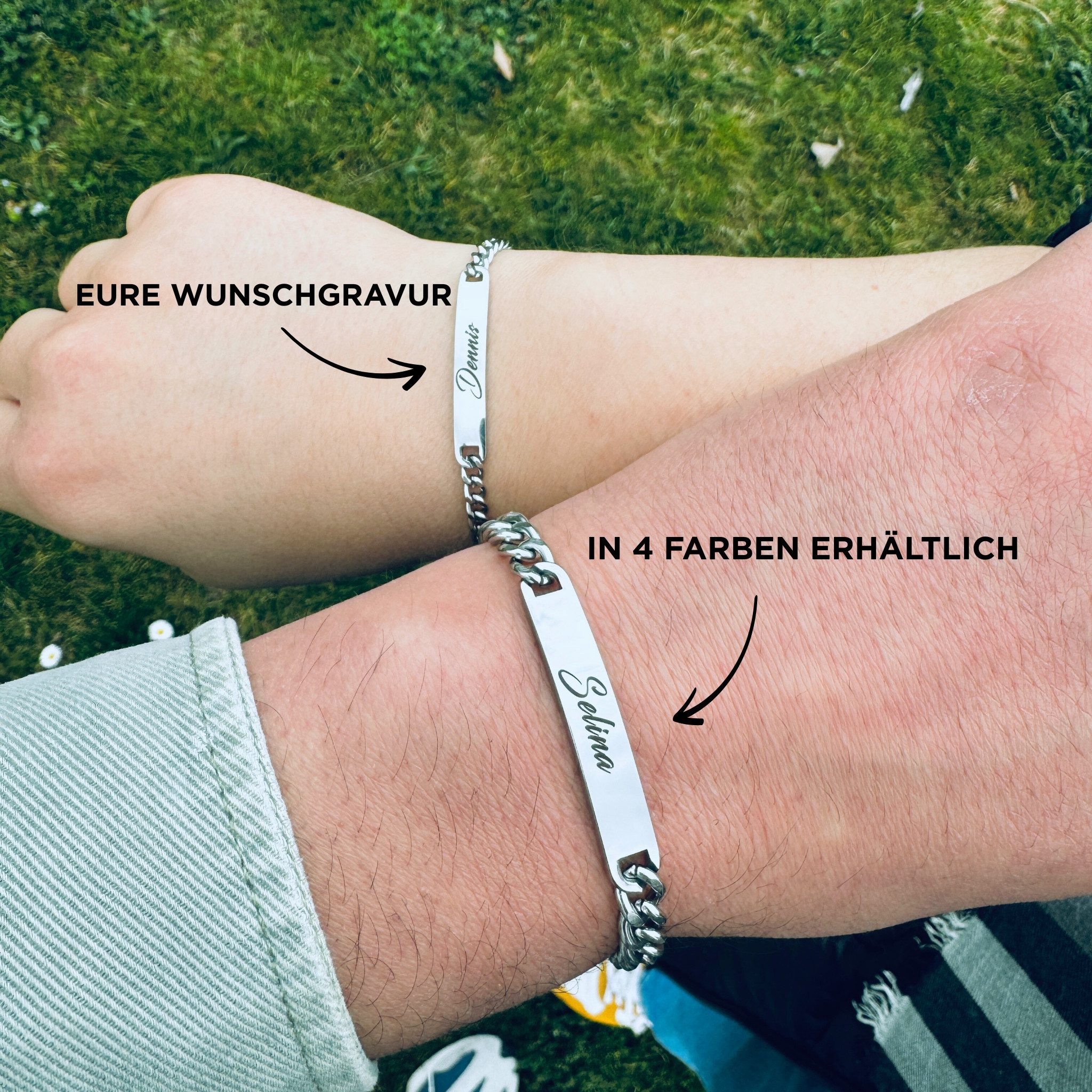 OTANTO Armband mit Gravur Partnerarmbänder mit Gravur Pärchen Armbänder