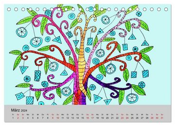 CALVENDO Wandkalender Fantastiche Paradiesbäume (Tischkalender 2024 DIN A5 quer)